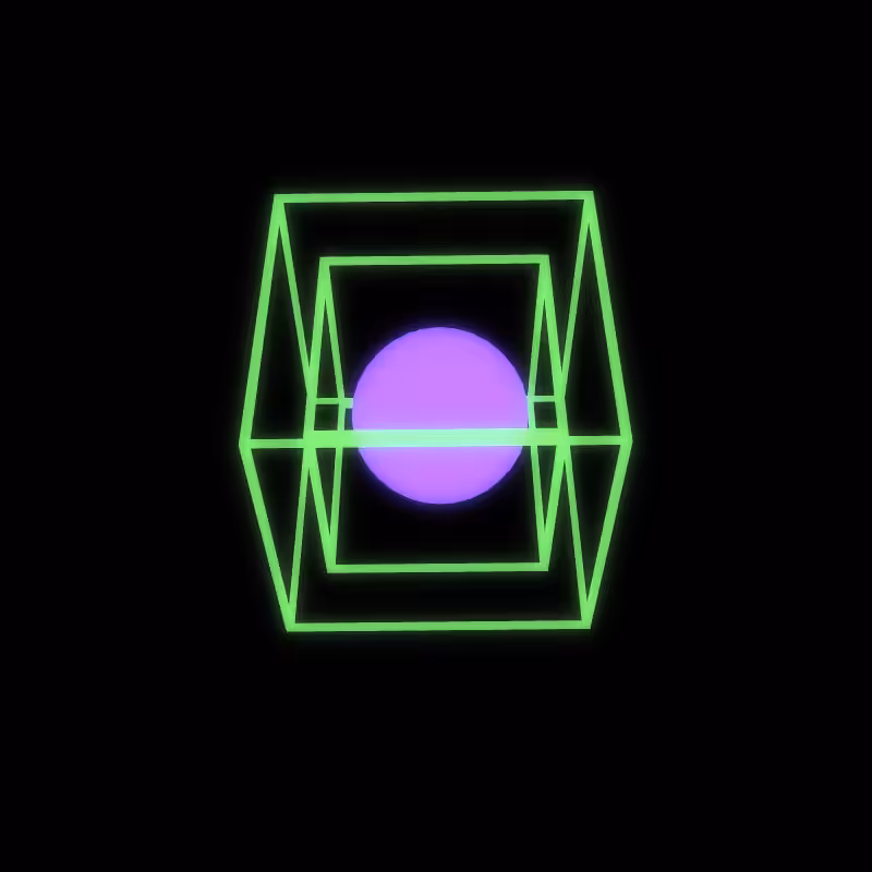 Generative Animation : Two Cube and Sphere #14
