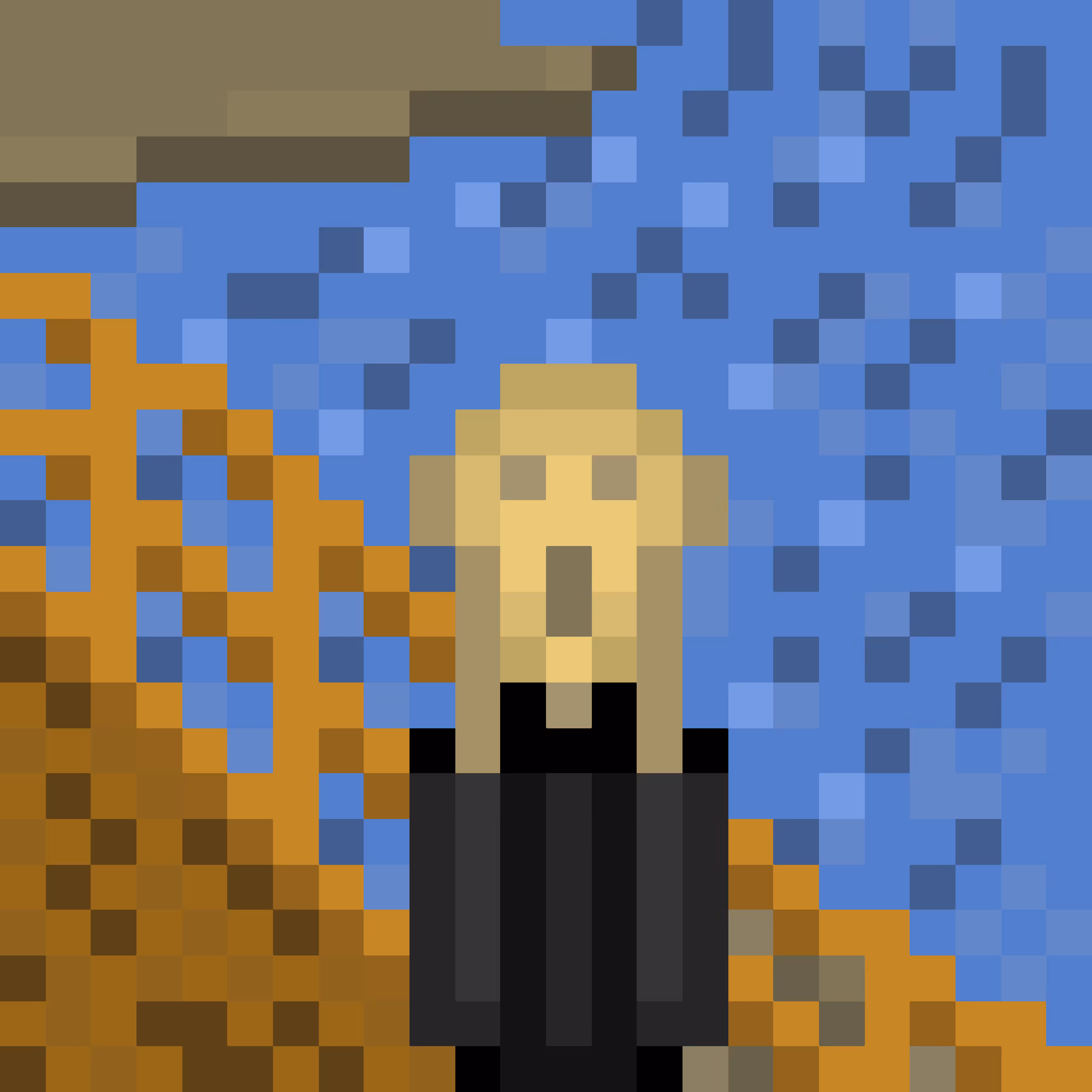 The Teeniest Munch - upscaled pixel art of "The Scream" by Edvard Munch