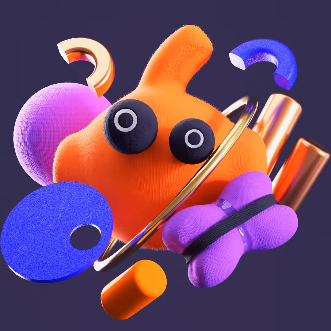 FLUFFY MONSTER #3 - ORANGE-NIGHT