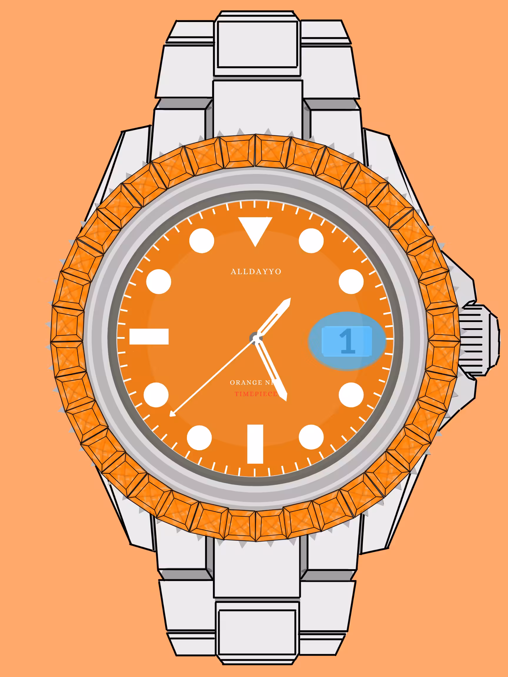 Alldayyo Orange Timepiece