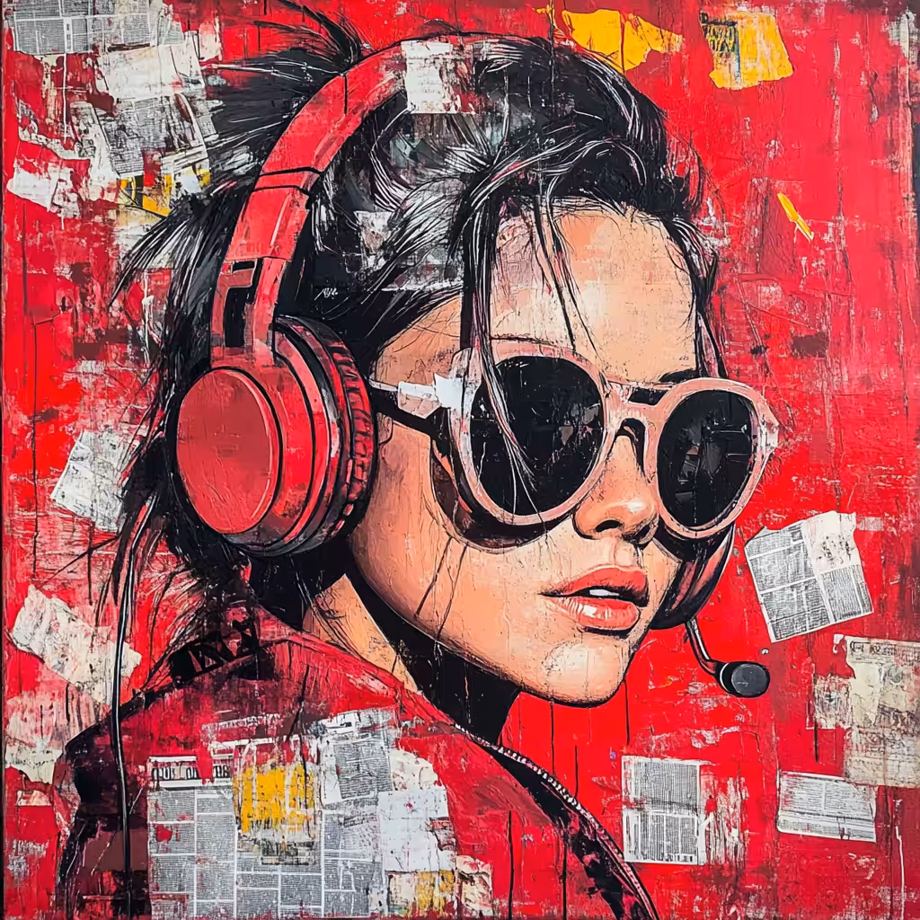Beautiful woman with headphones