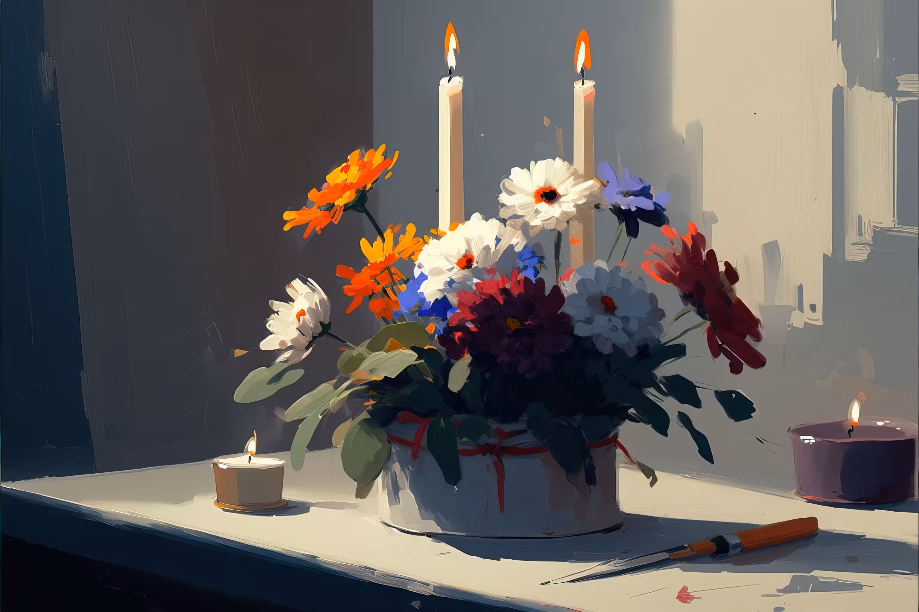 Greeting with candles #1