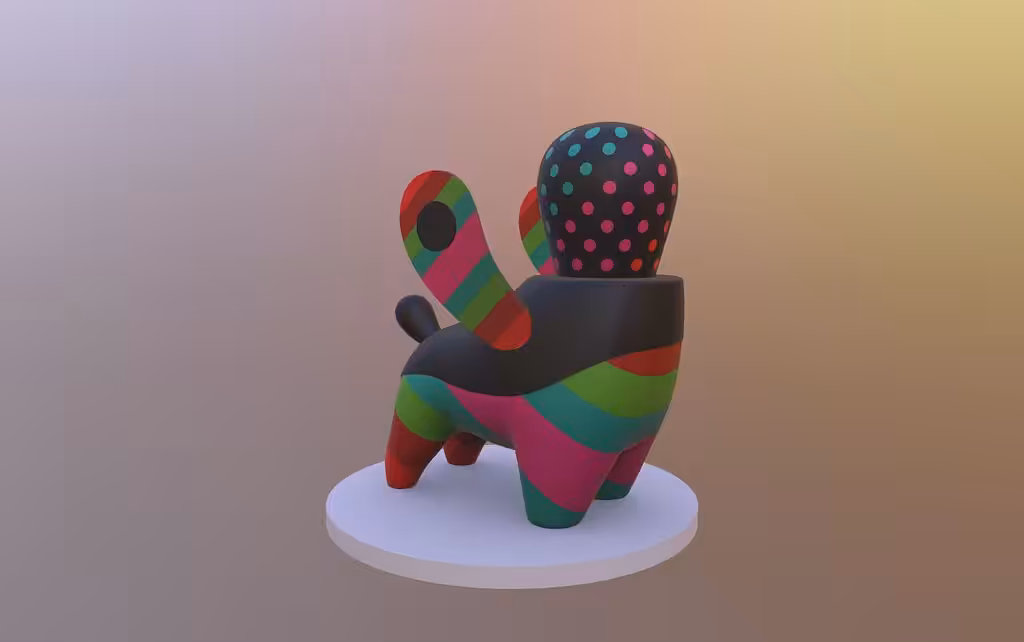 Psychedelic Overtastic Dog 3D