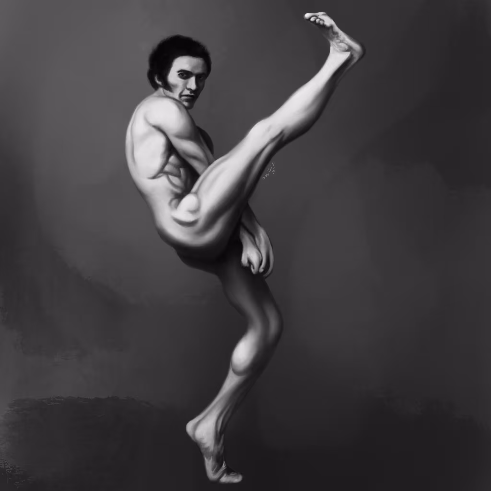 b+w figure study 01 by artist flowmada_art