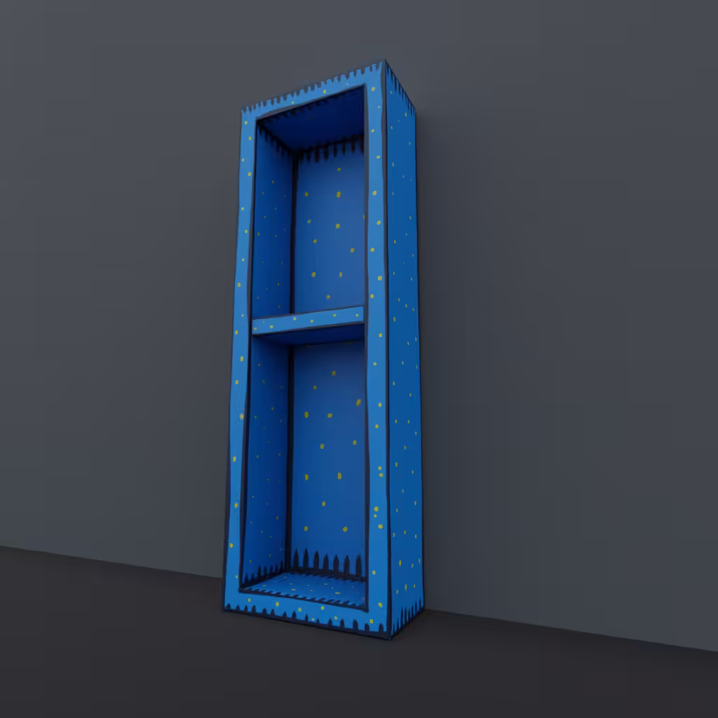 Cartoon Bookshelf 01 - Polka Dot Blue