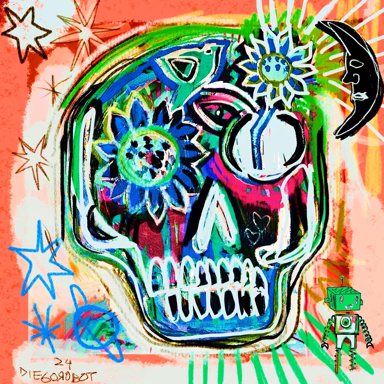 Moon and skull 