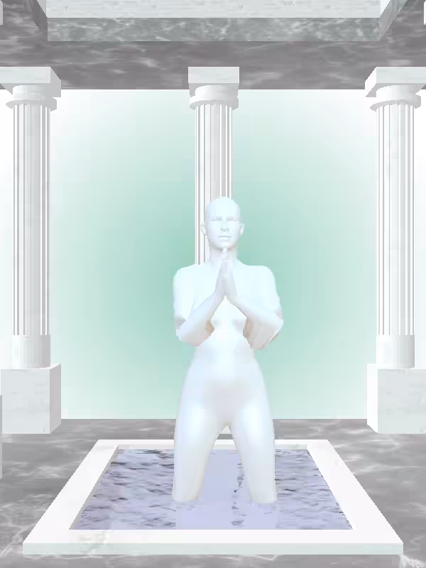 HeavenComputer: The Praying Light Blue Woman #3645