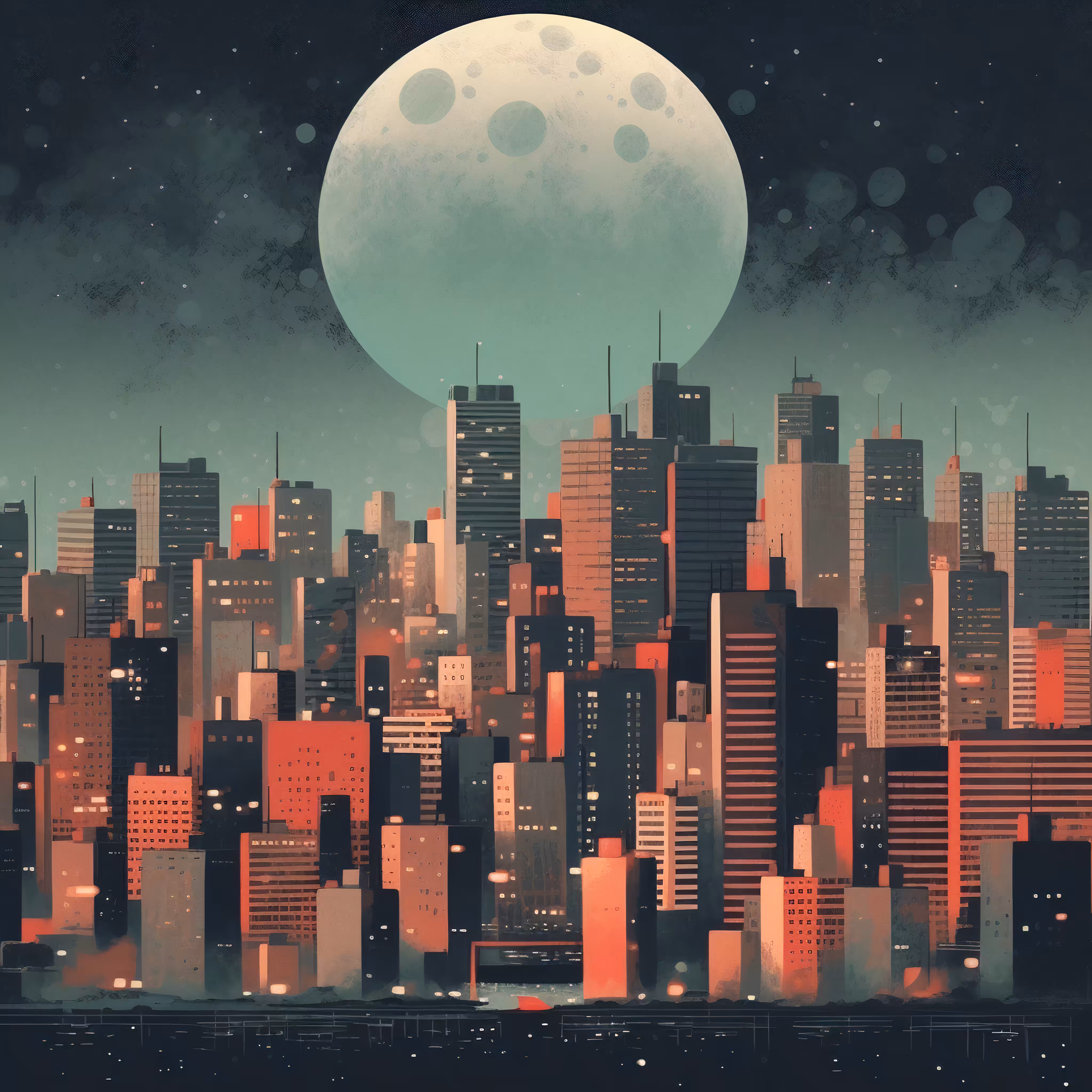 Moon over the City