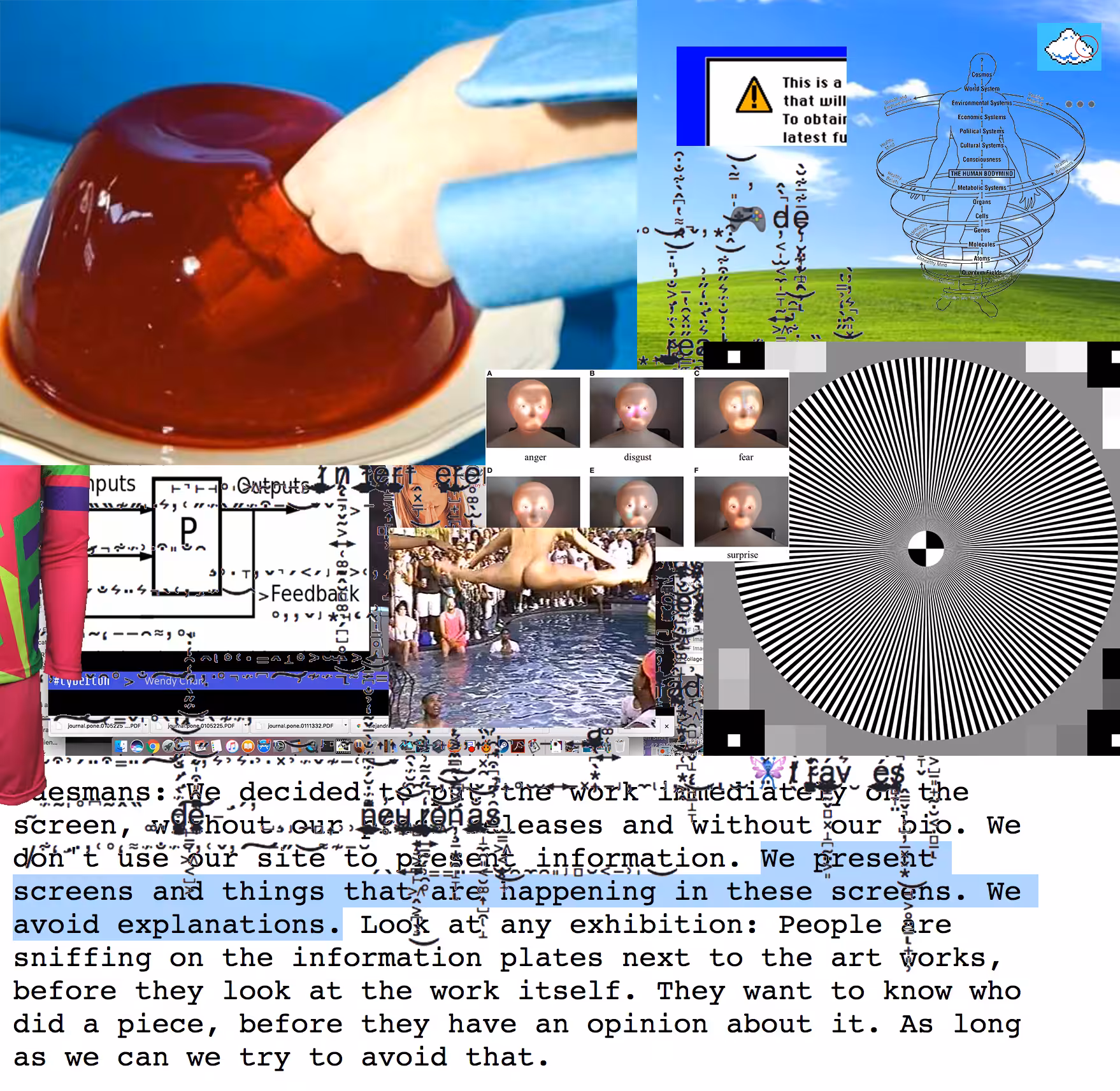 we present screens and things that are happening in these screens