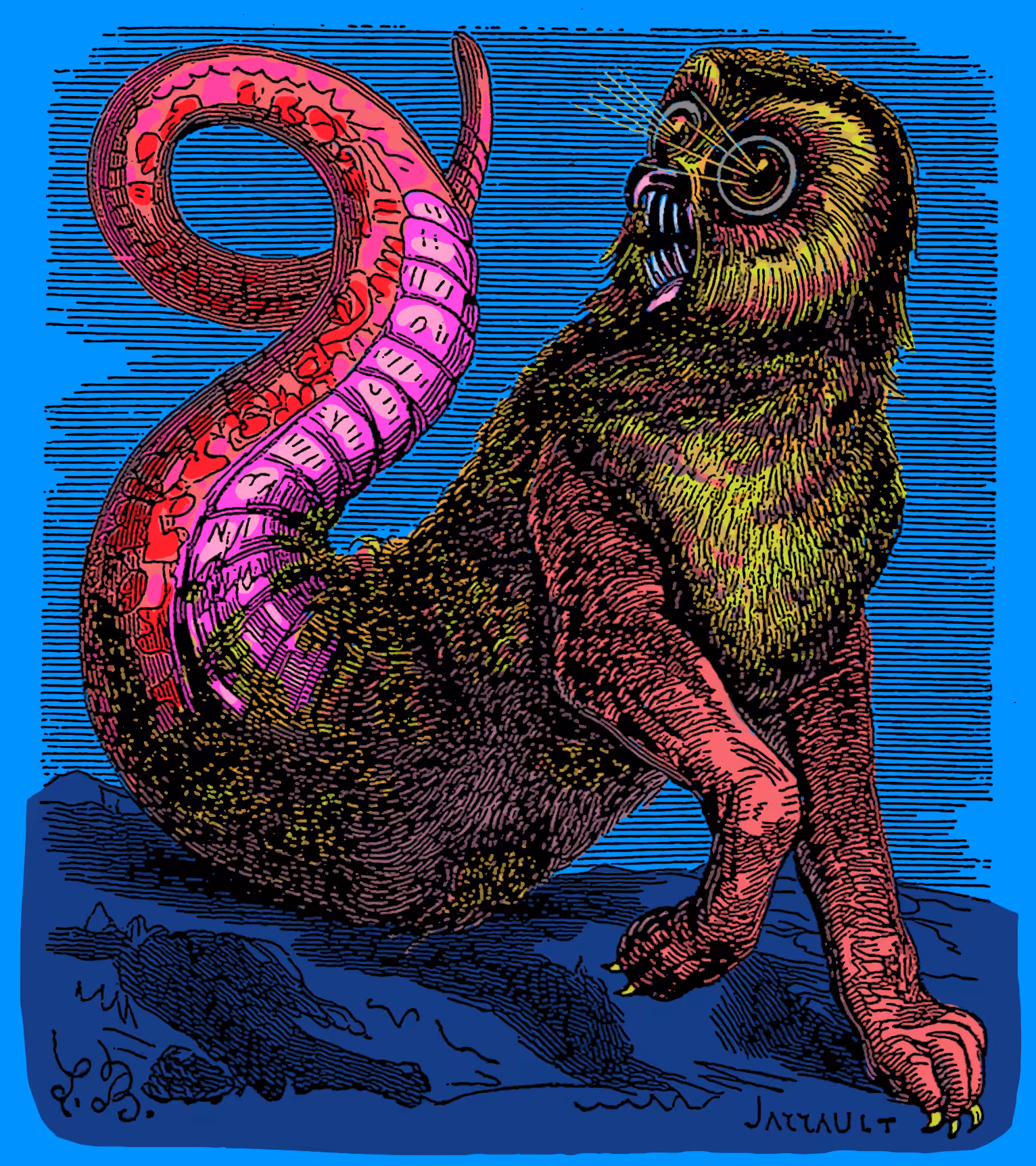 Inferno in colours: Aamon the demon, from Collin de Plancy's Dictionnaire Infernal