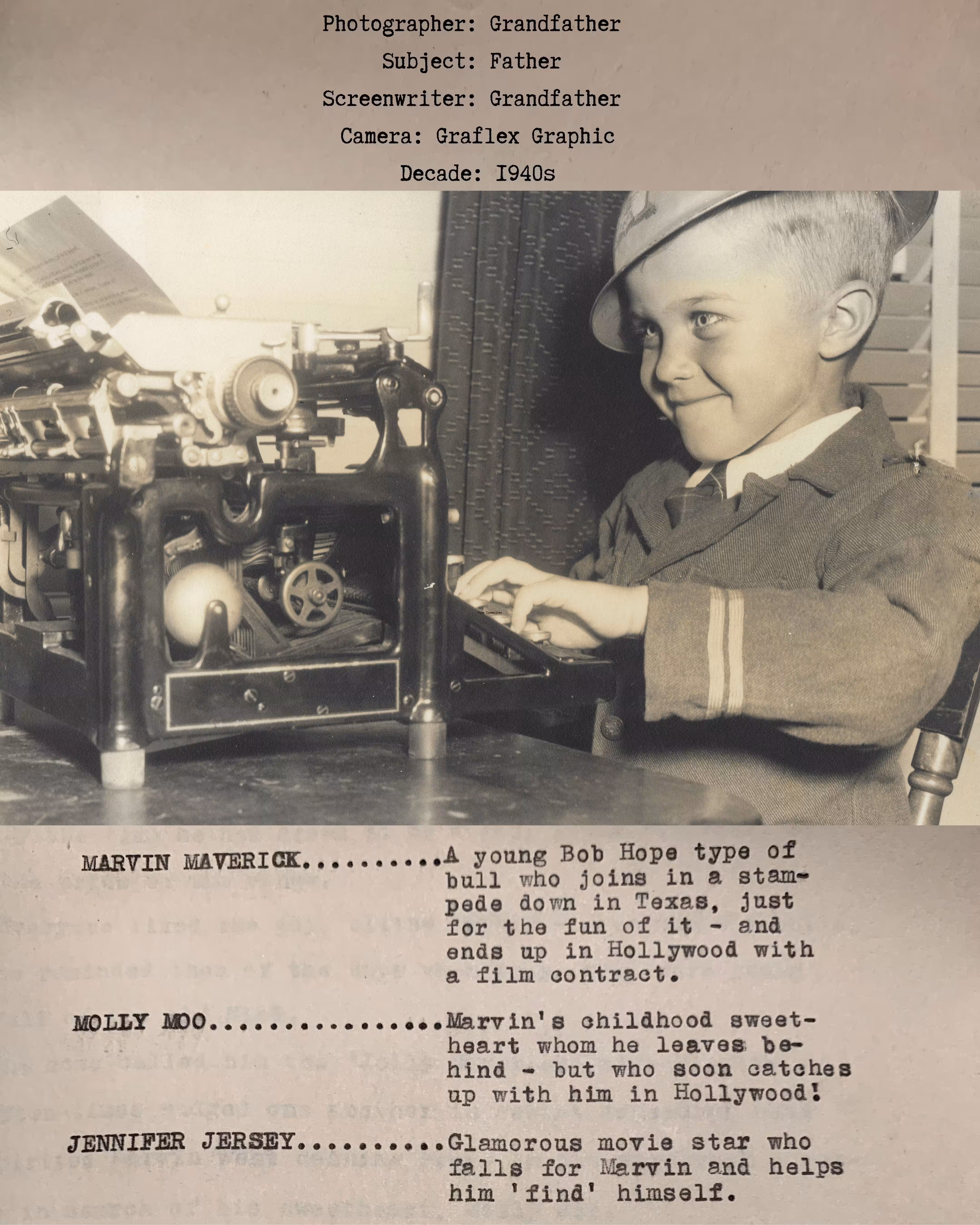 1940s Father/Son Screenplay (Cast of Characters Part 1)