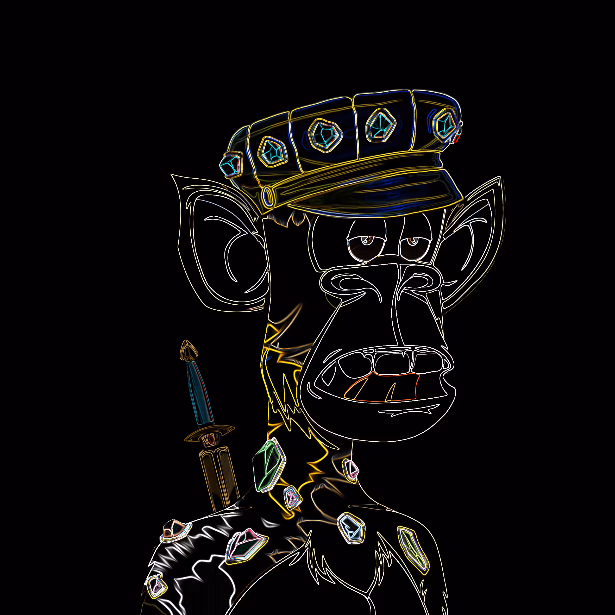 neon bored ape #280