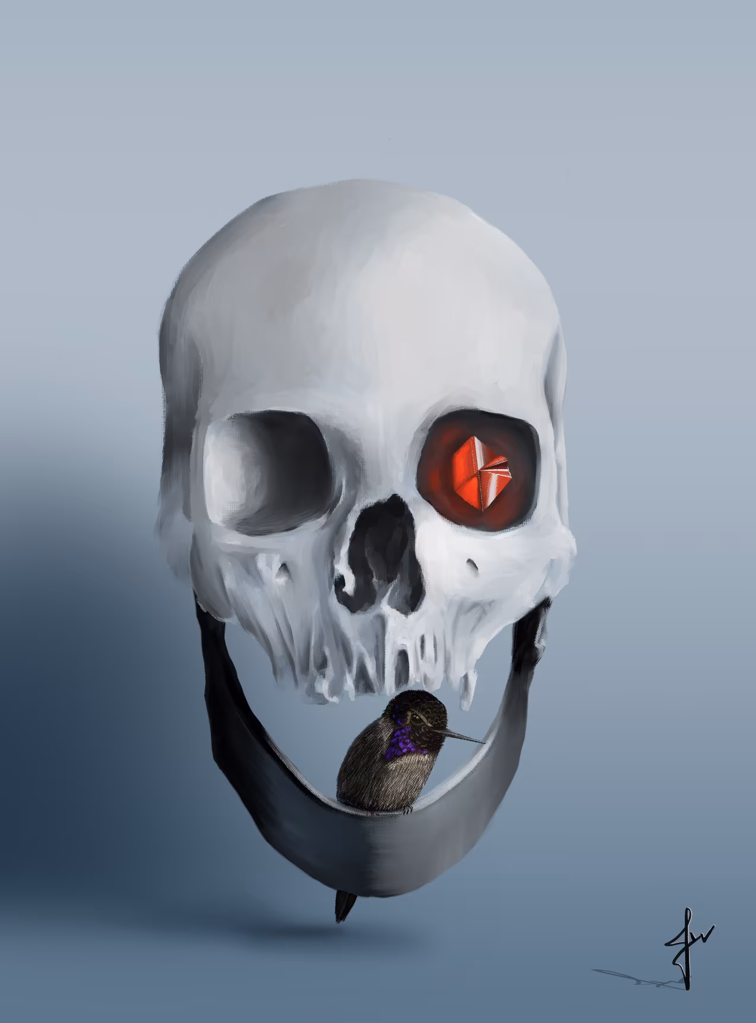 Skull NFT art digital painting