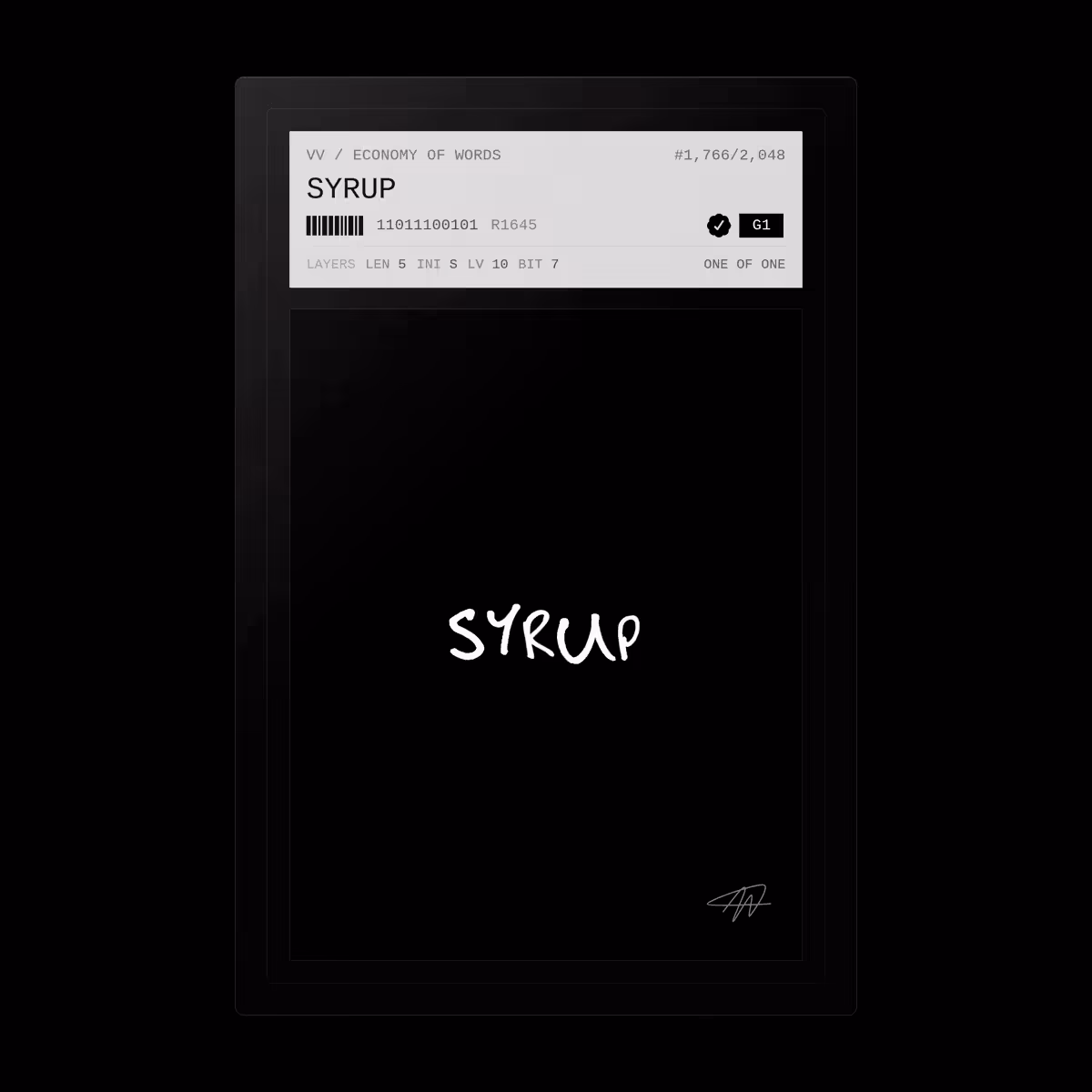 Economy of Words: SYRUP · #1766