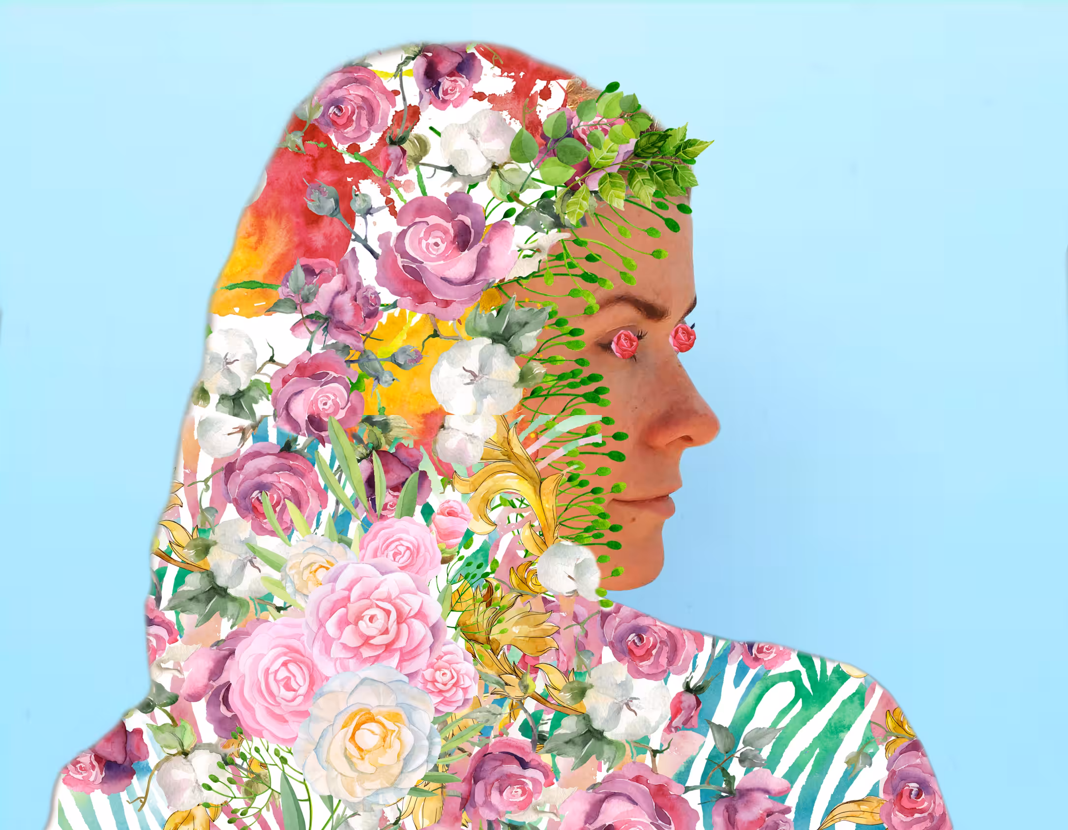 girl in flowers