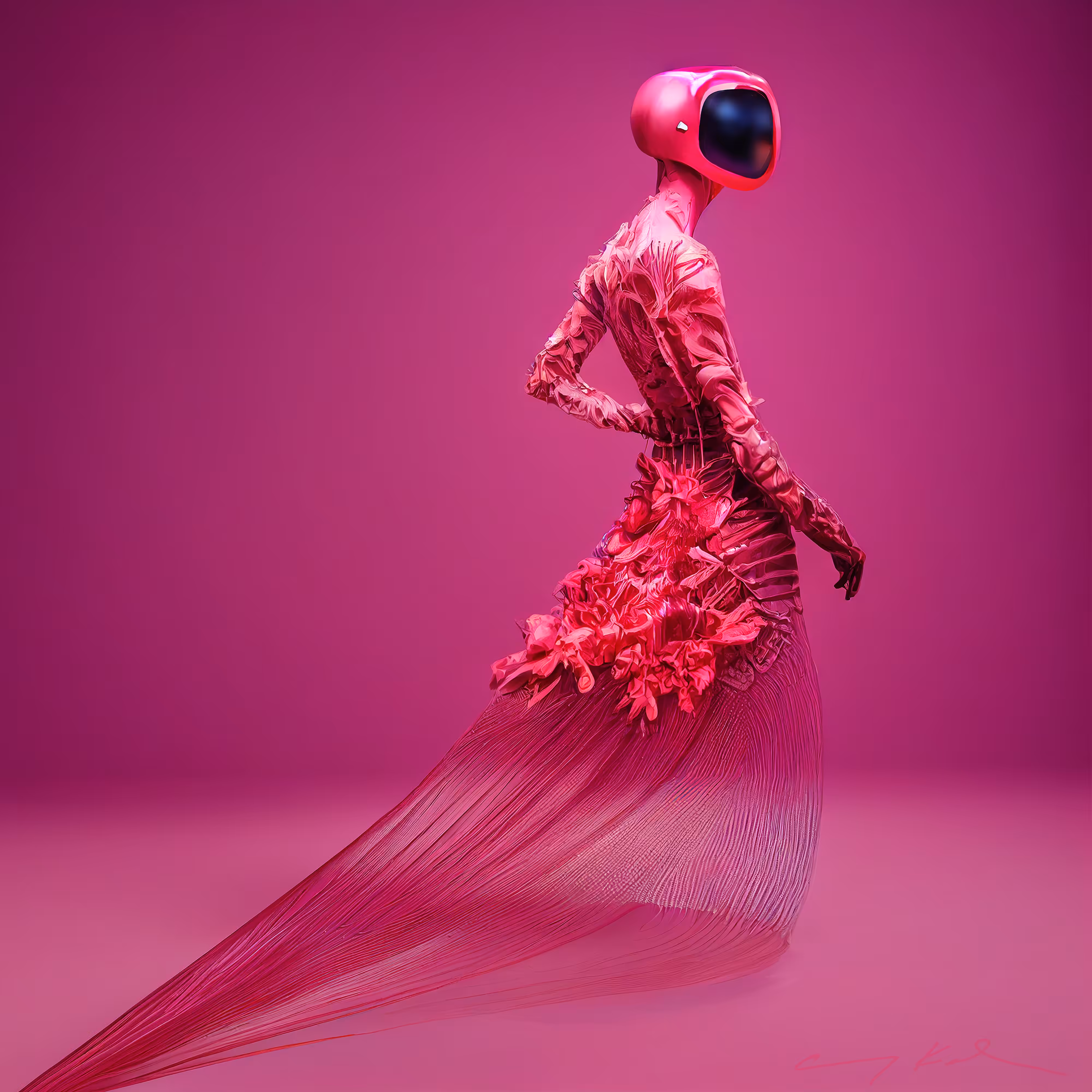 Cyborg Fashion Sketch (#001)  Artist Amy Karle, 2022 