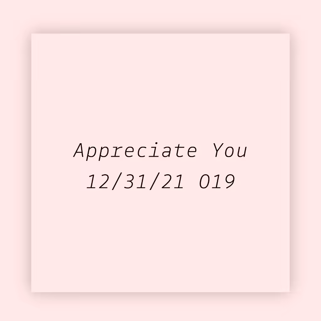 Appreciate You 019