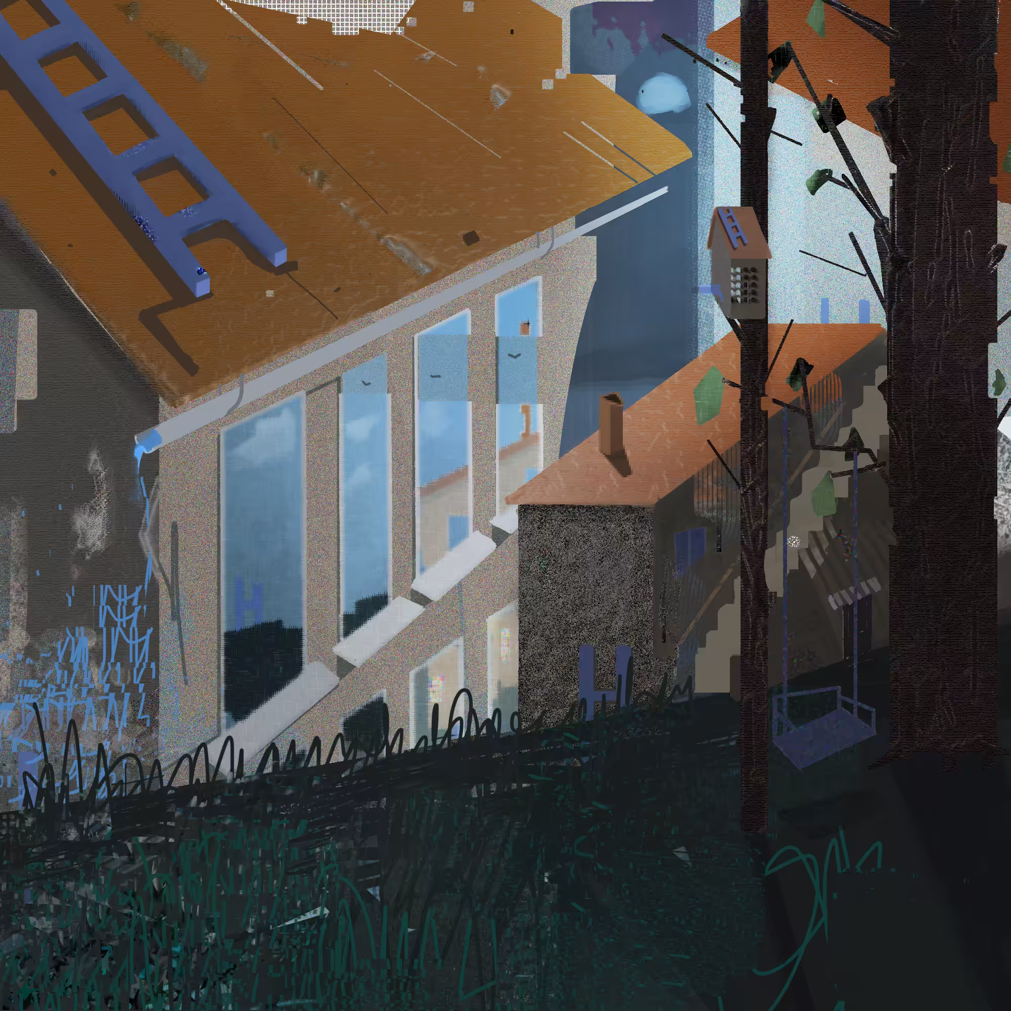 Landscape with stairs