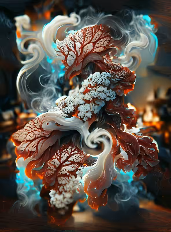 Coral and smoke