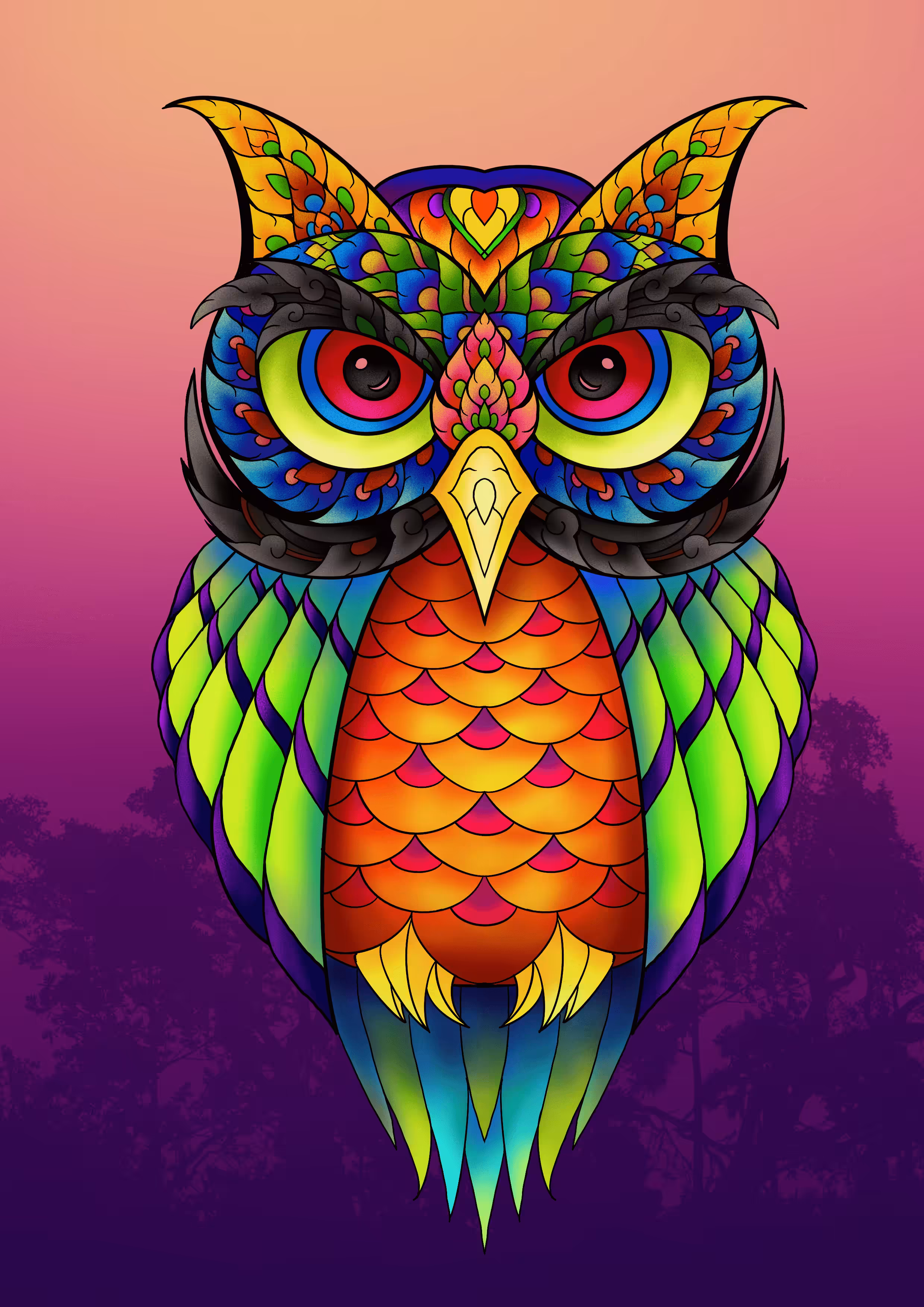 Wisdom Village : thai owl family