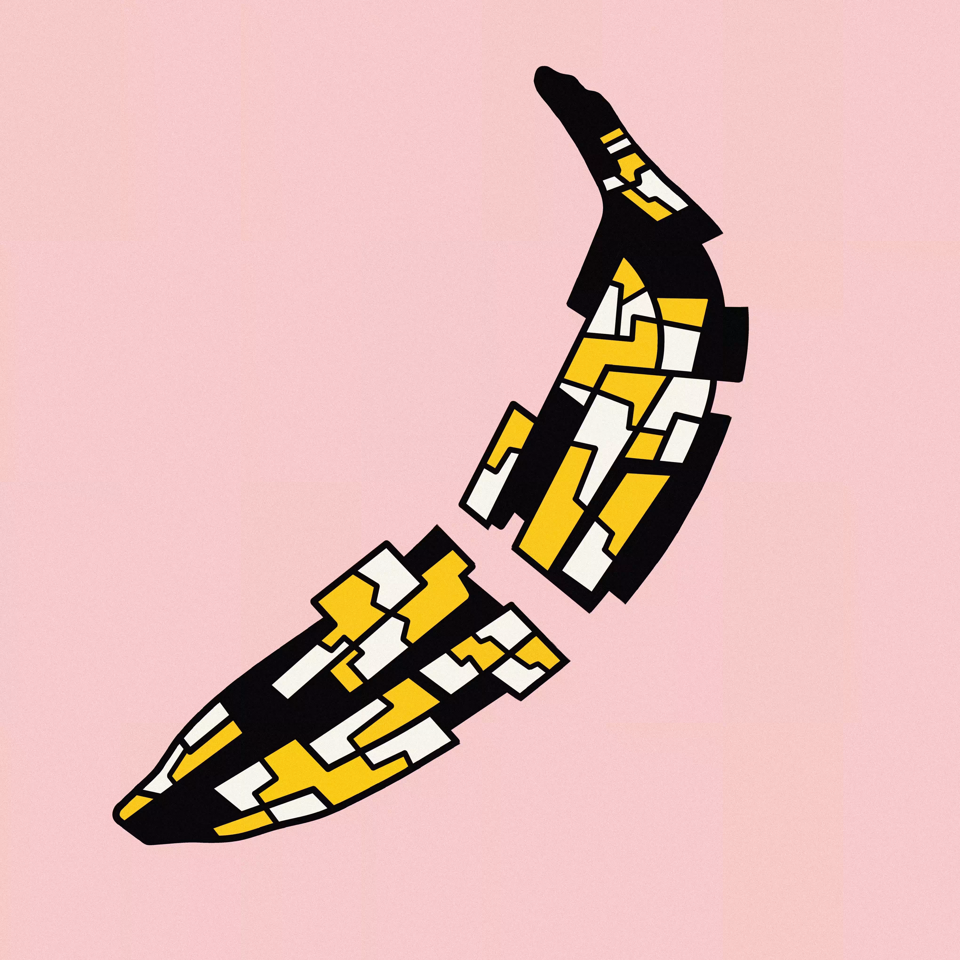 Banana on pink