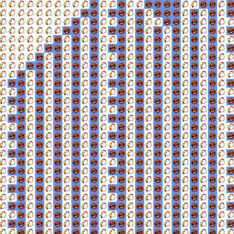 Elementary Cellular Emoji Automata #187