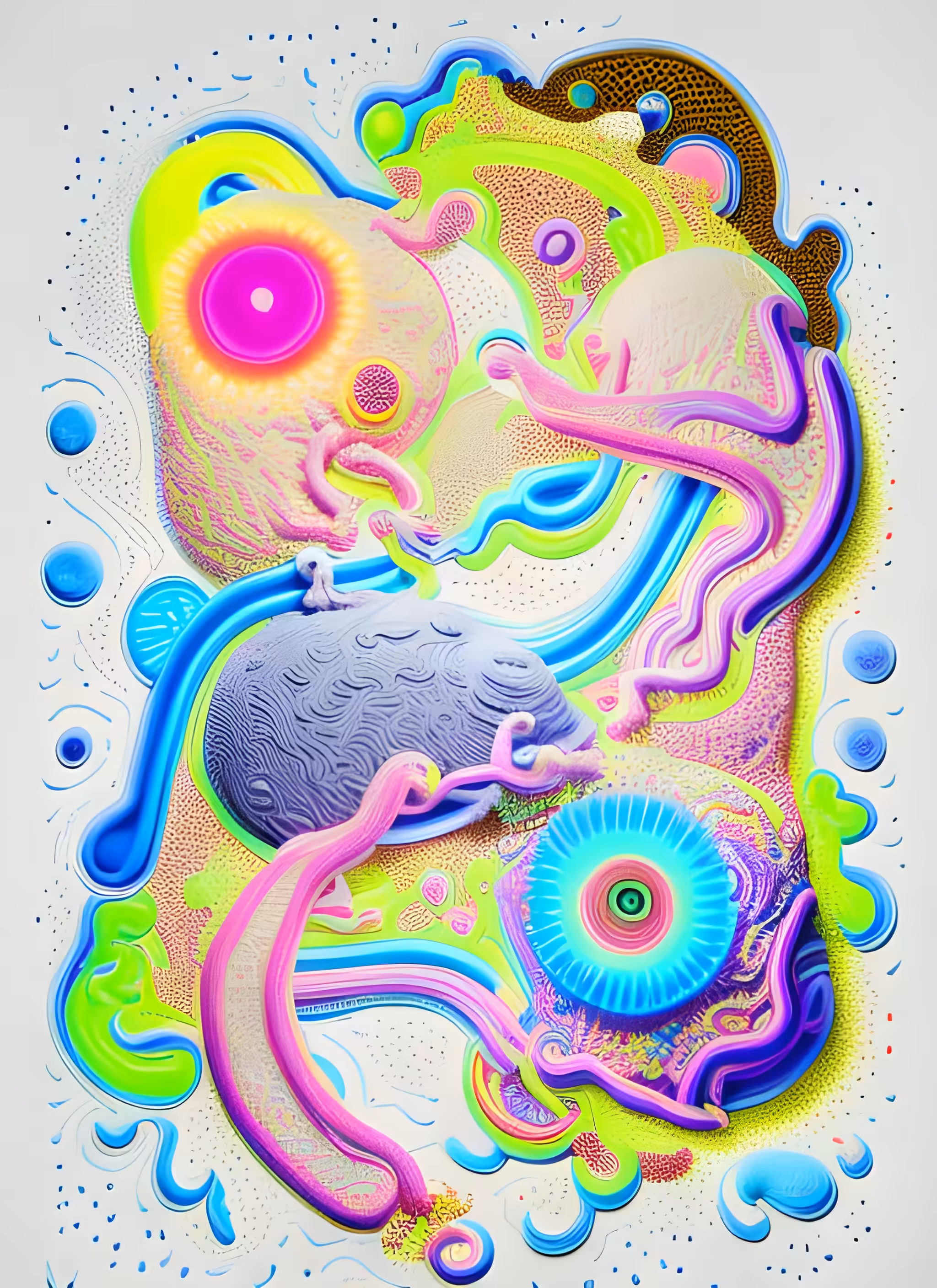 A new universe emerged during a butterfly's travel from next door swimming pool to the edge of my nose no 2