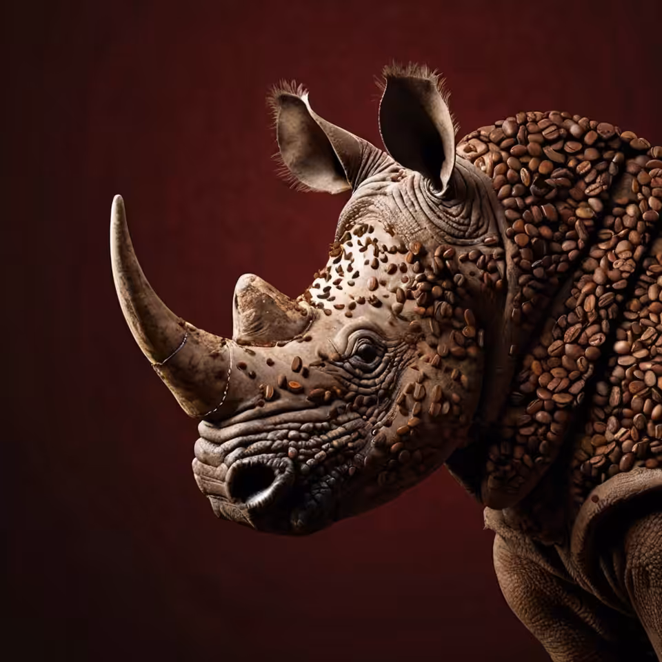 Coffee Animals: Coffee Rhino 001