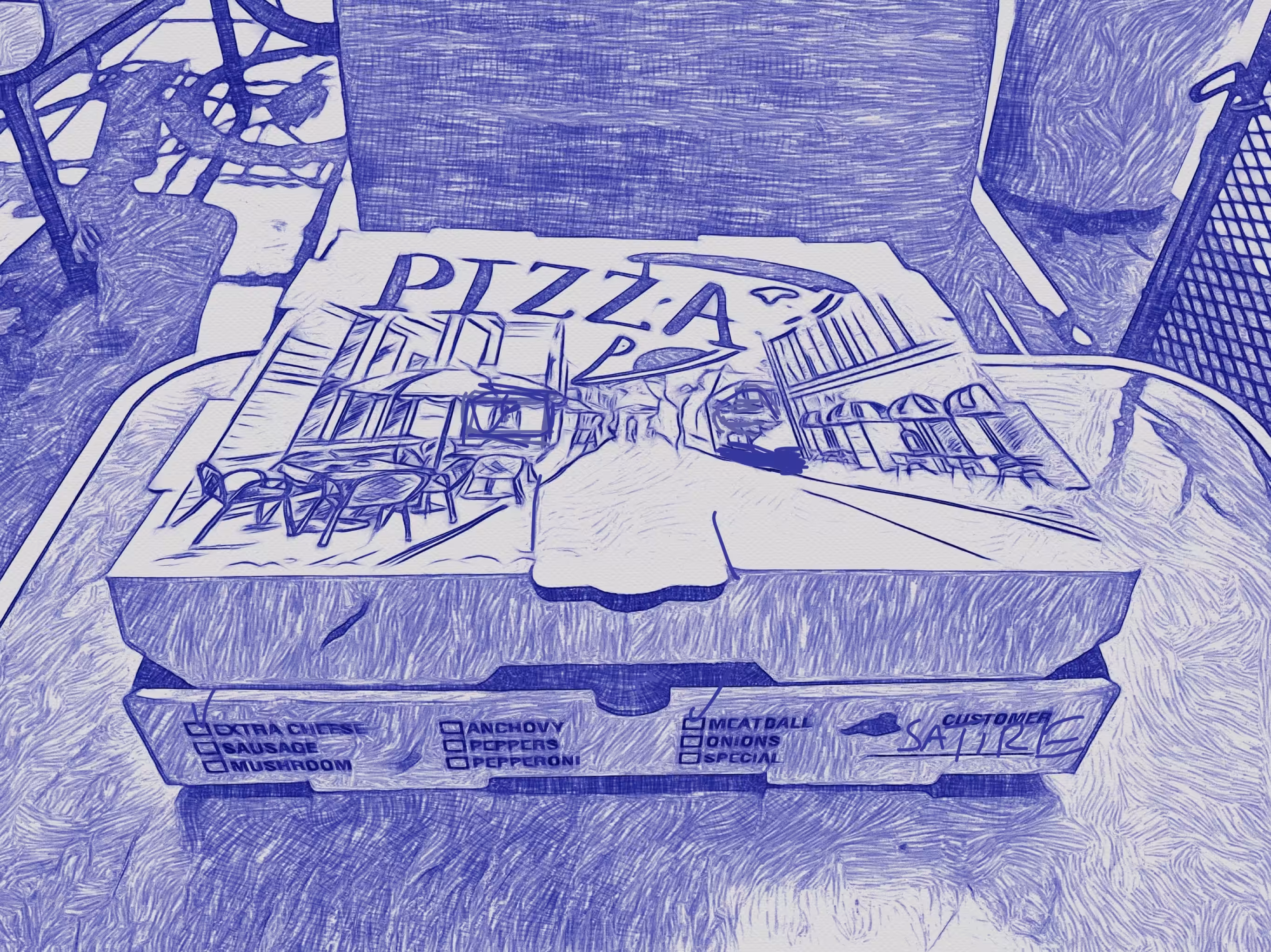Just a pizza box