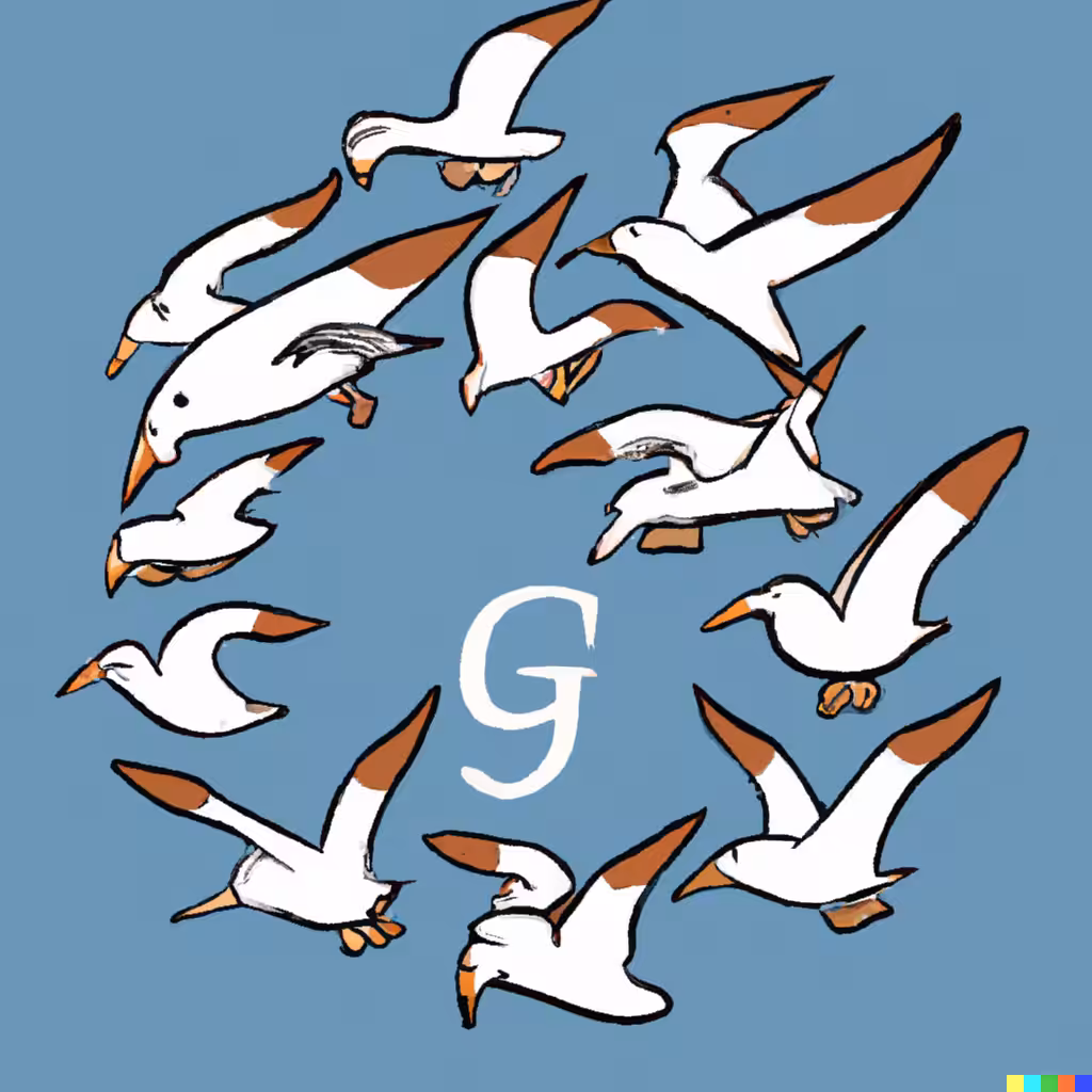 Letter G surrounded by Gulls