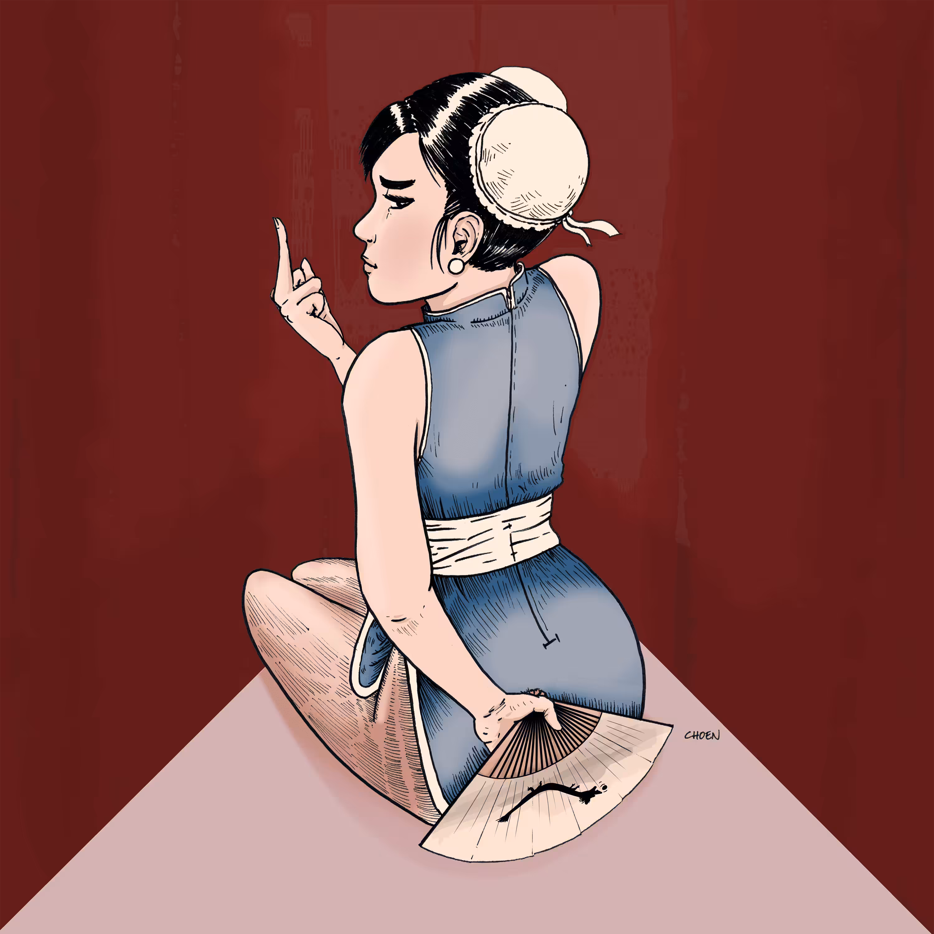 Girl with fan
