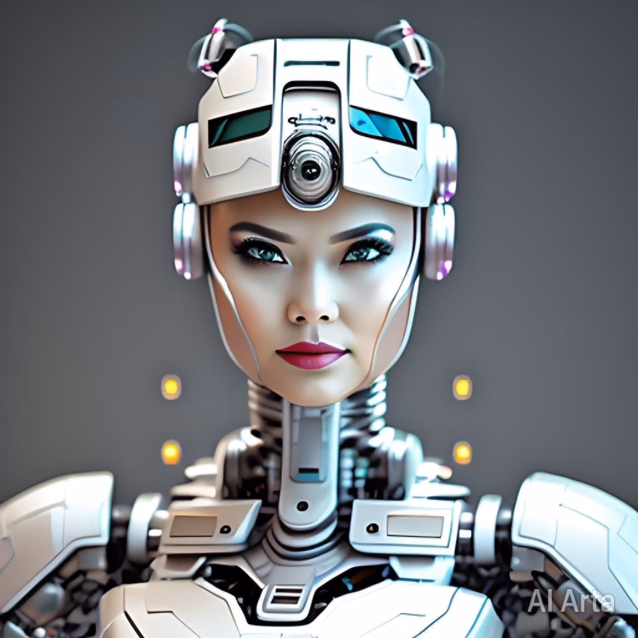 Ferry on dock: Robowoman is a ai art
