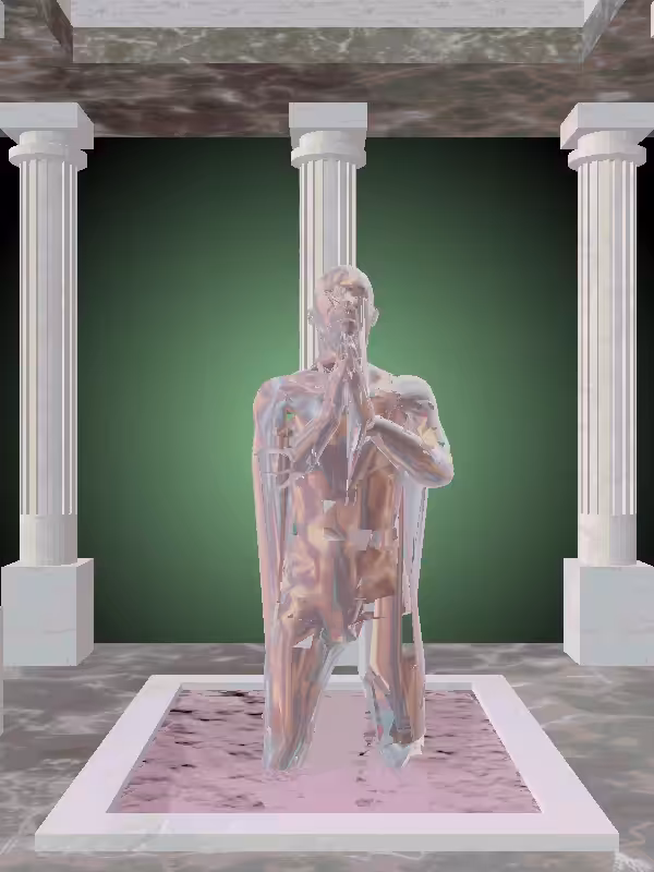 HeavenComputer: The Praying Holographic Glow Man #1948