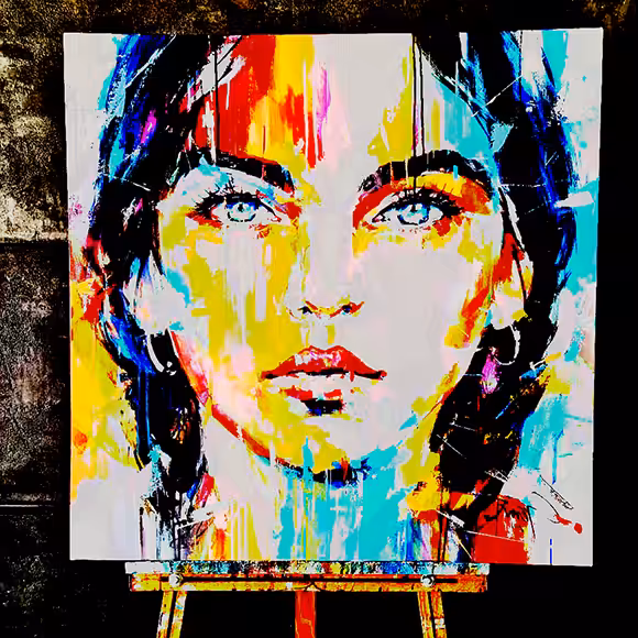 woman on canvas