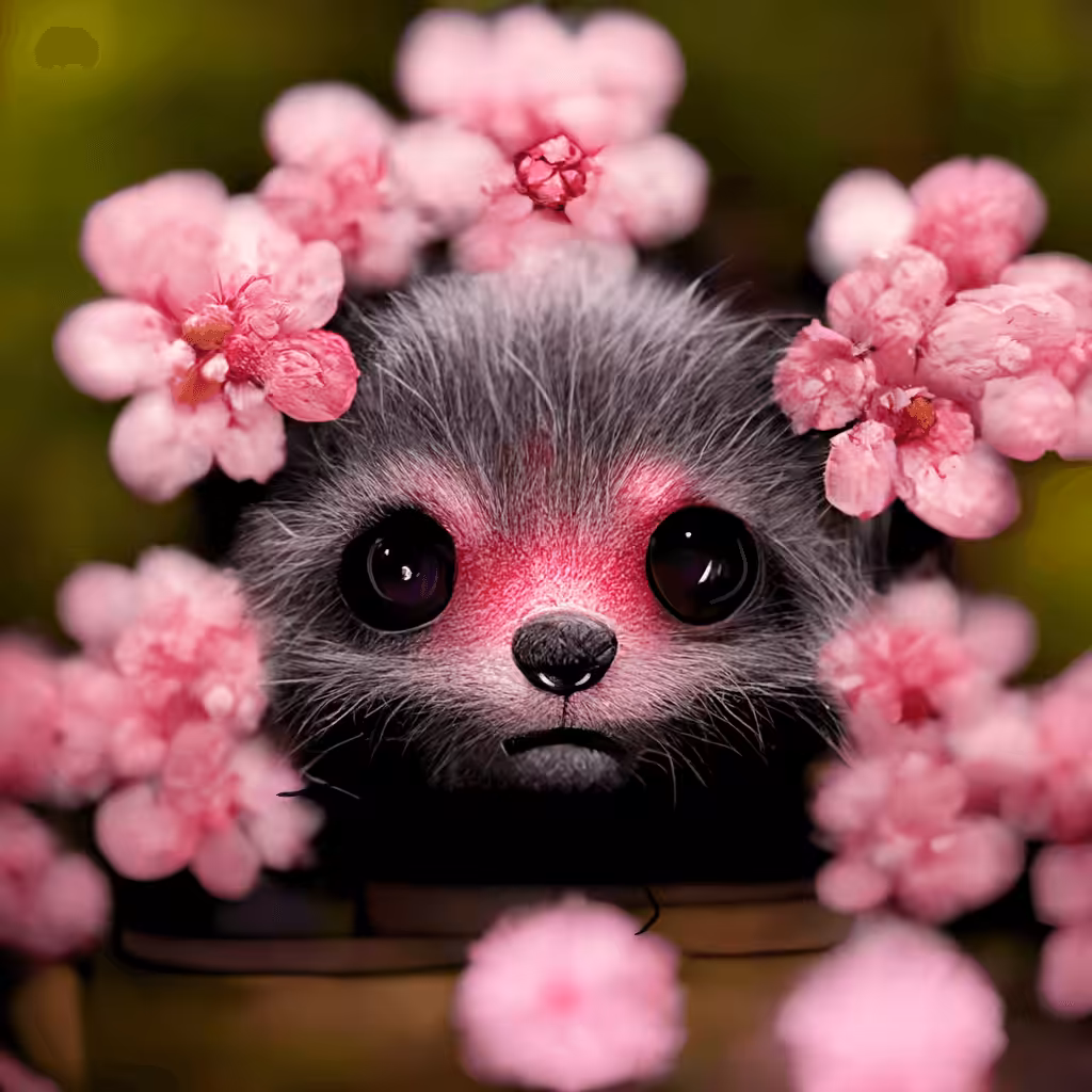 Pink raccoon