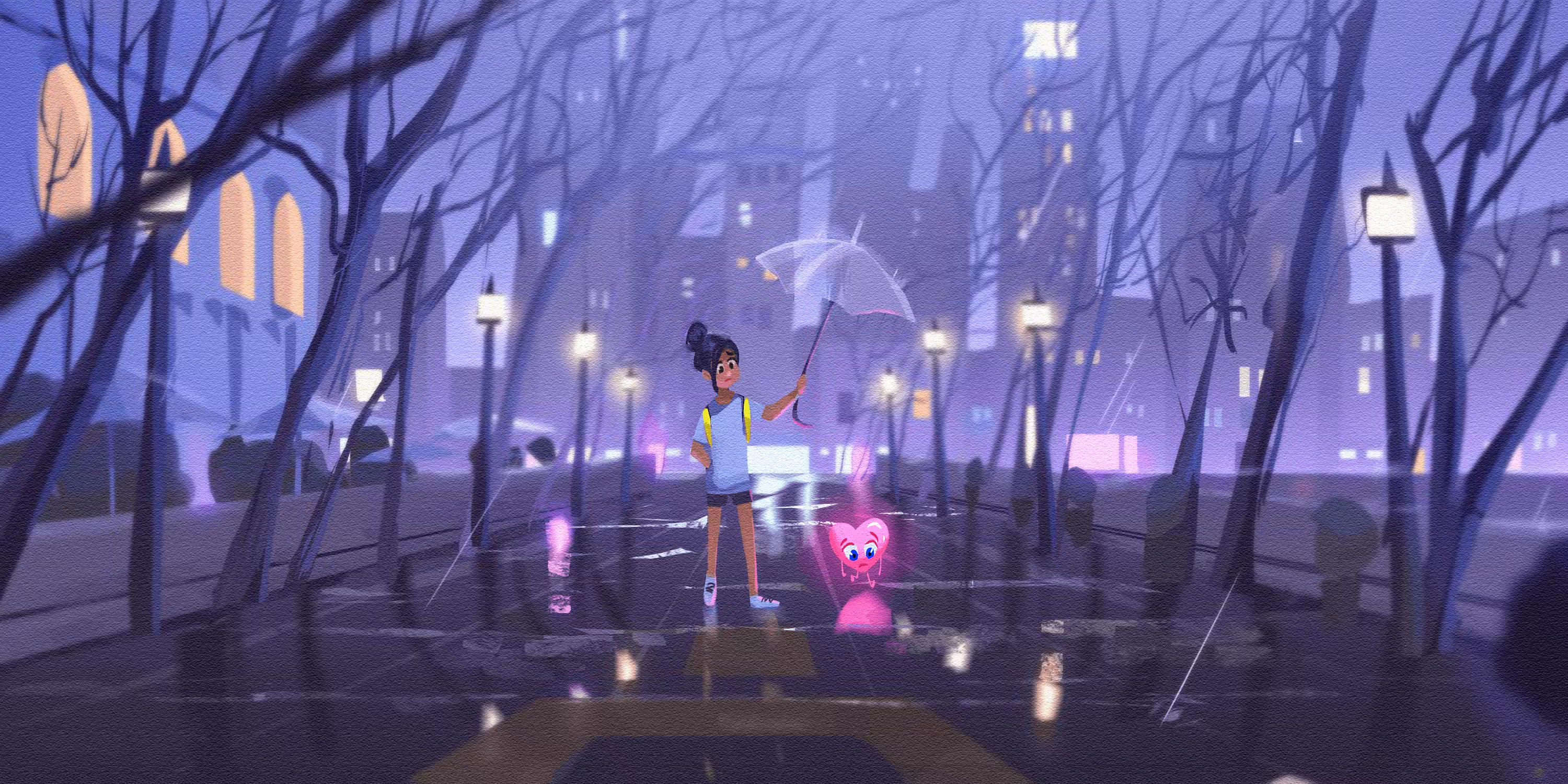 Alone in the raining