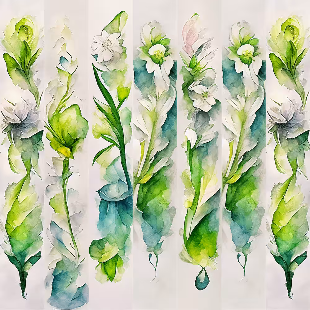 AI Green Flowers #5