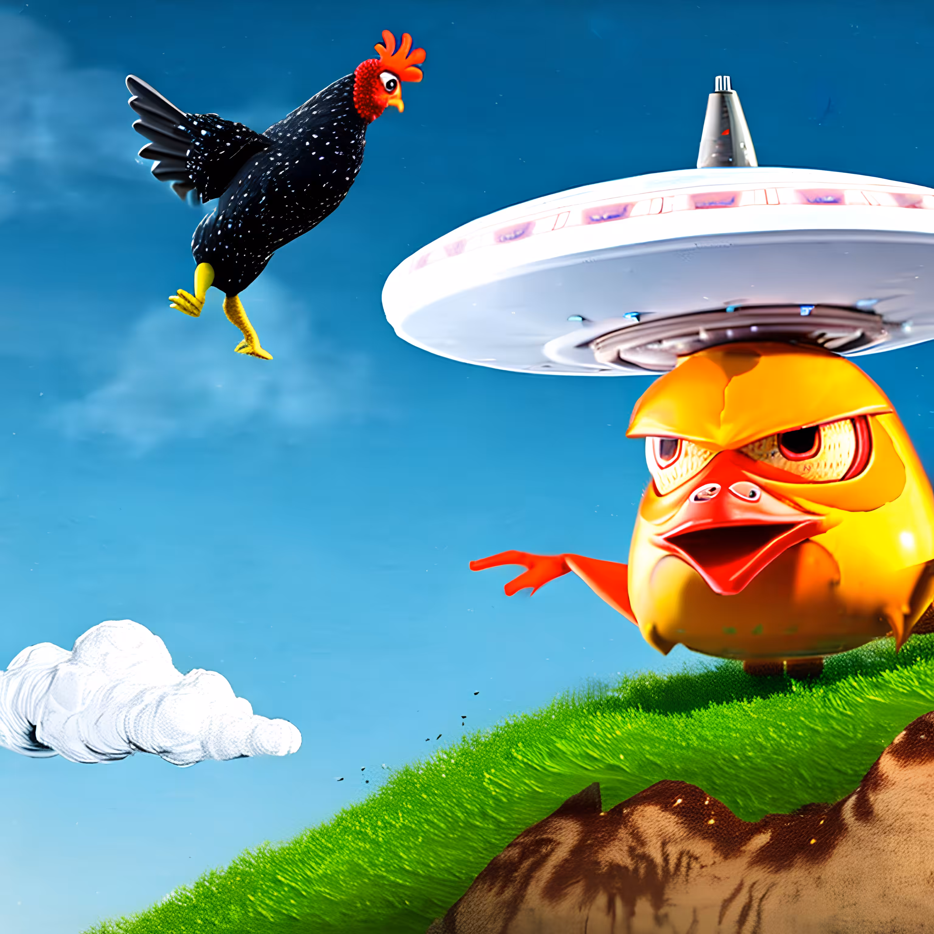 This chicken can fly