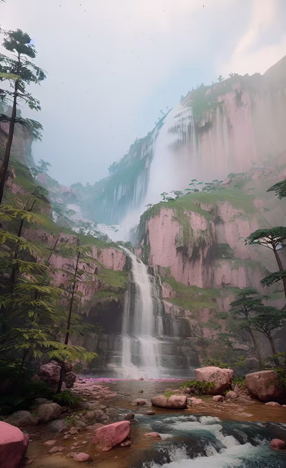 Pink Rocks and Waterfalls 2