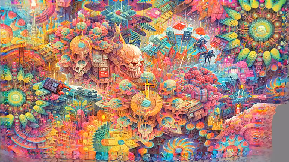 Le skulls and flowers