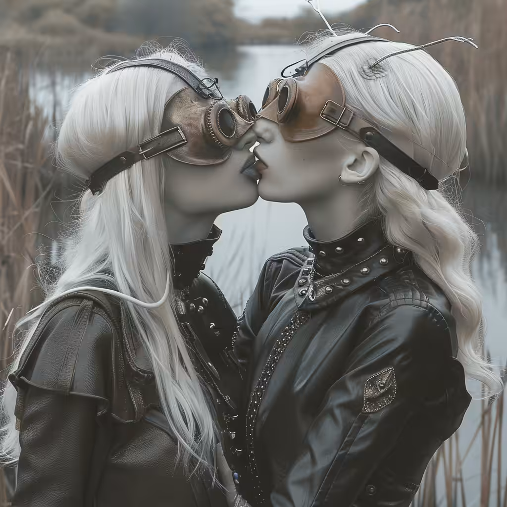 Kissing in the lake