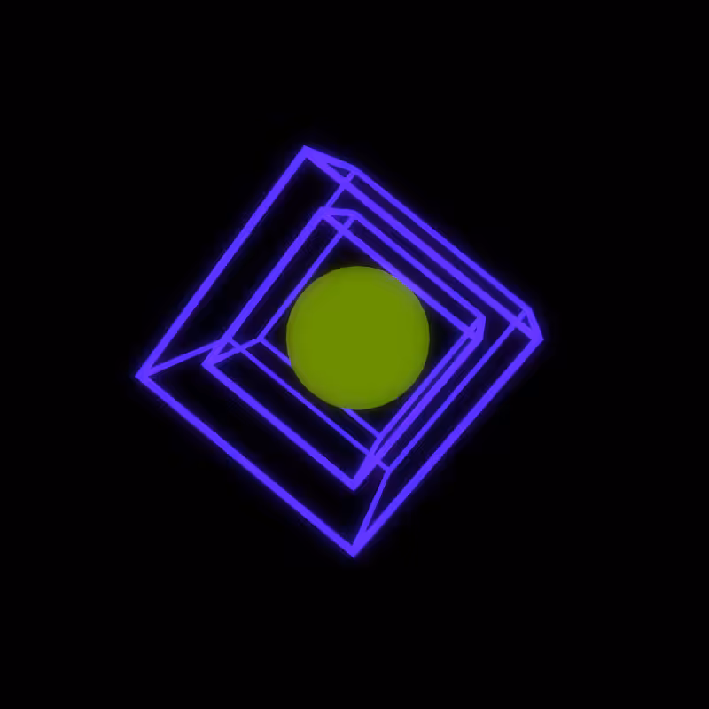 Generative Animation : Two Cube and Sphere #8