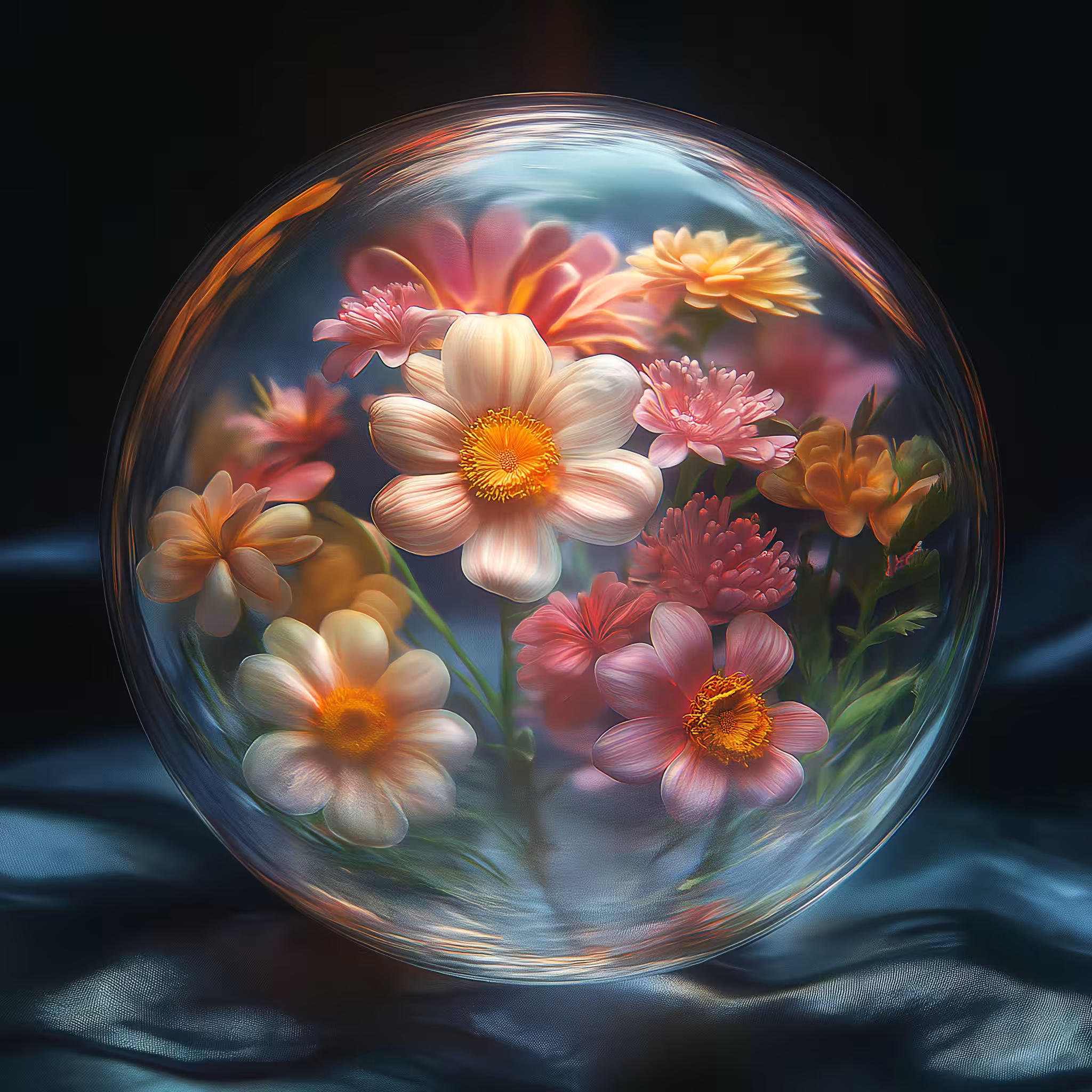 Scanography poster: Flowers aquarium