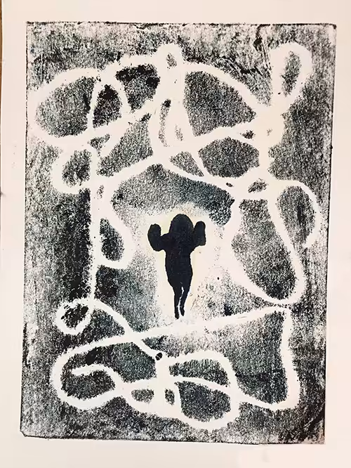 a suspended woman