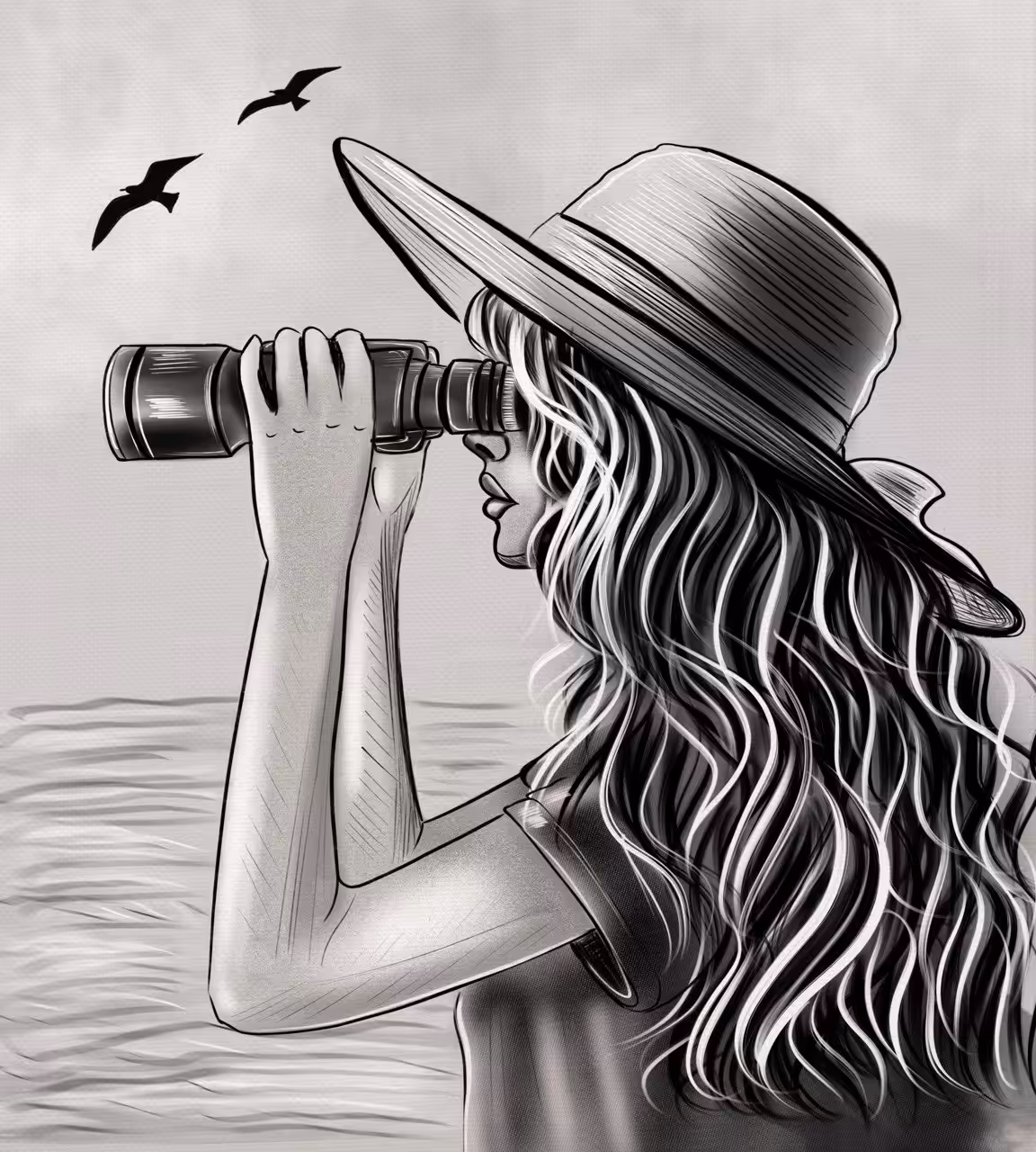 Through the binoculars