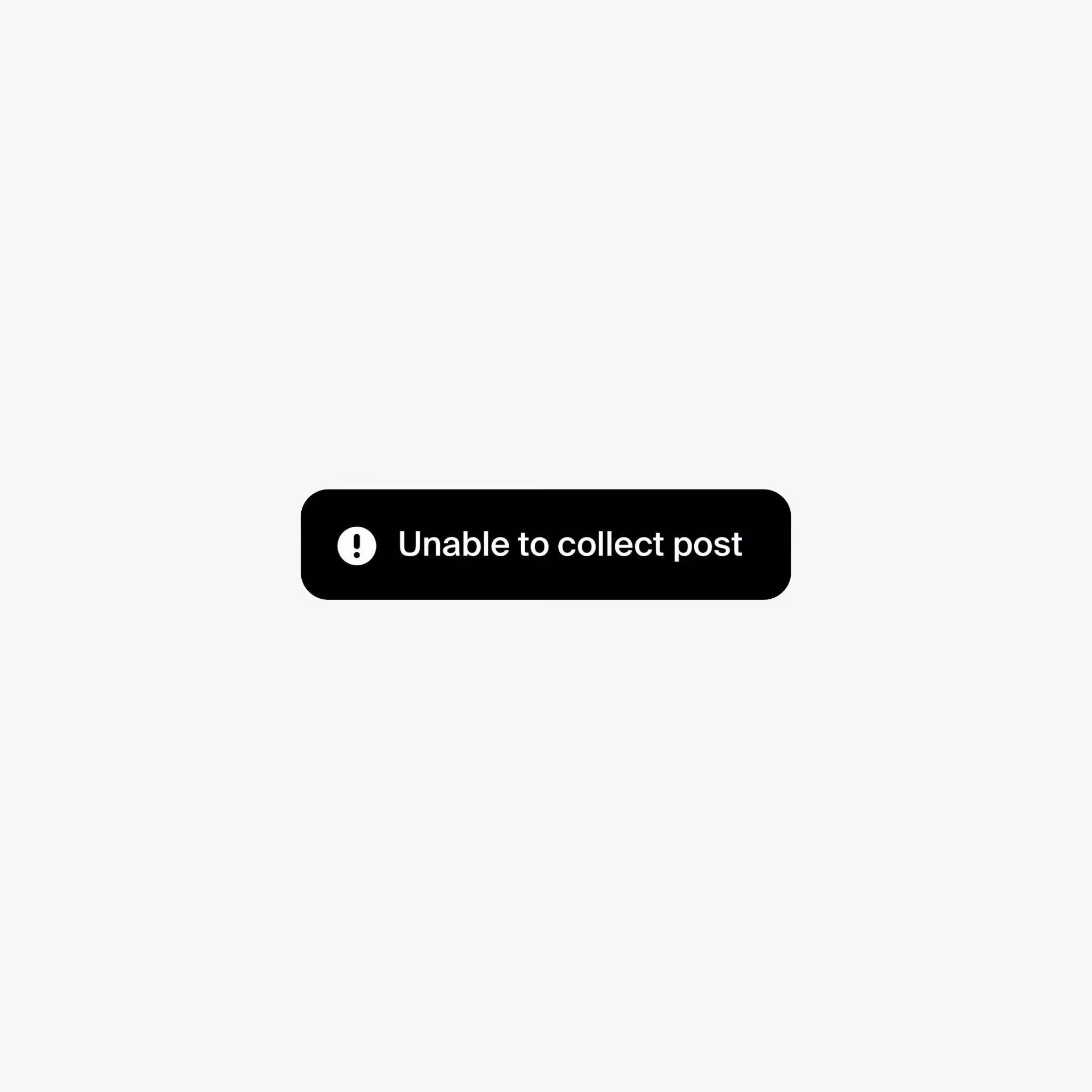 Unable to collect post