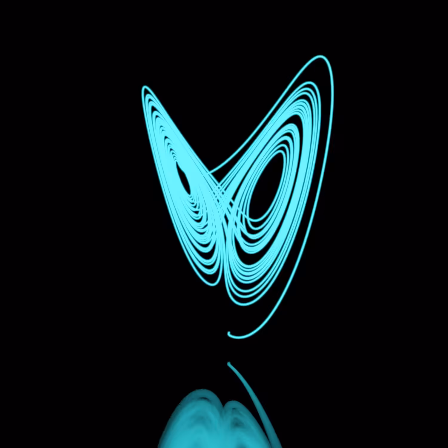 Generative Neon Strange Attractor - Monocolour - Visual Illusion - LA#5