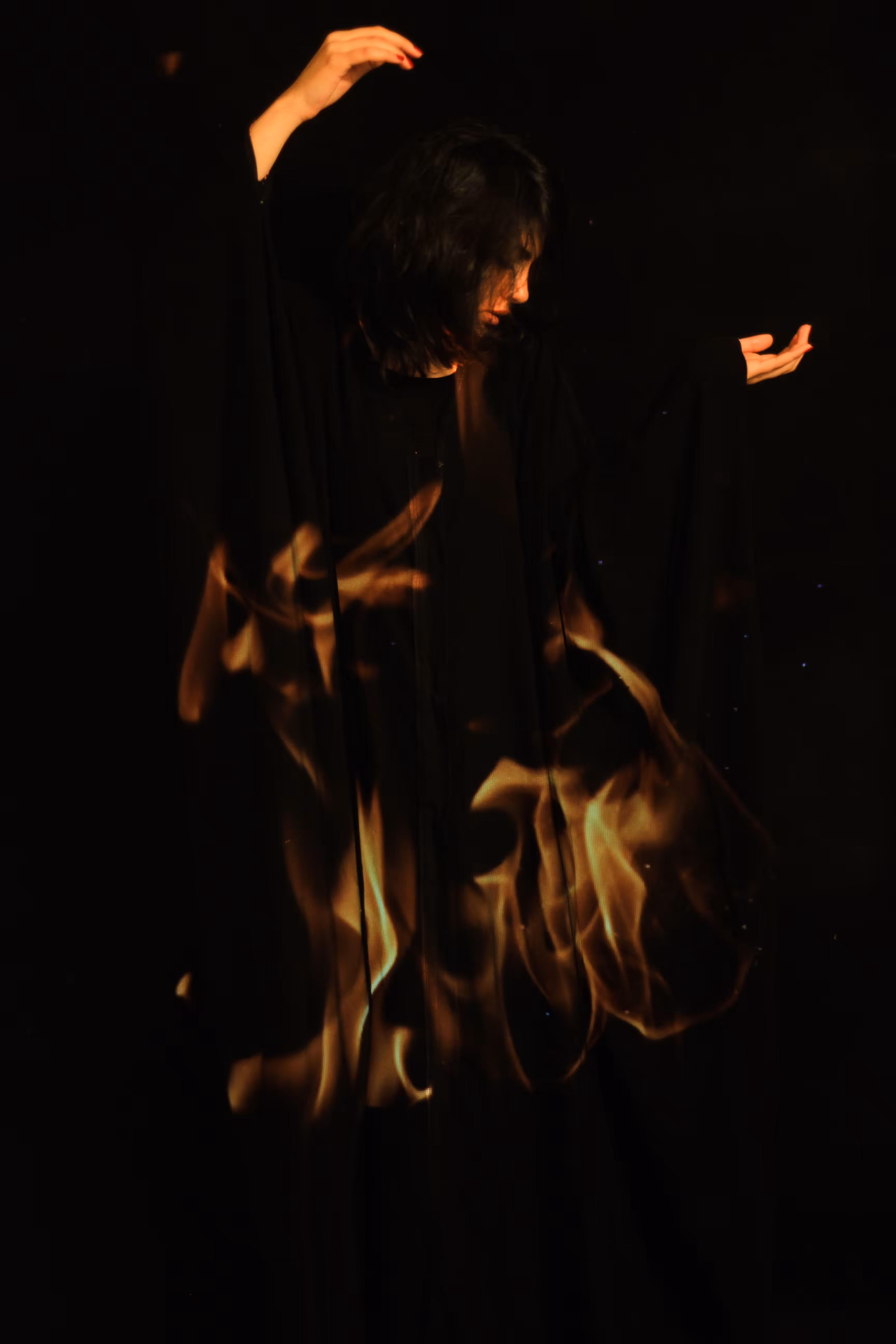 woman on fire