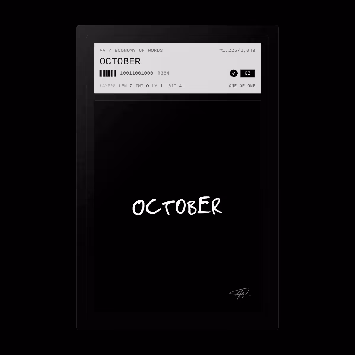 OCTOBER · #1225