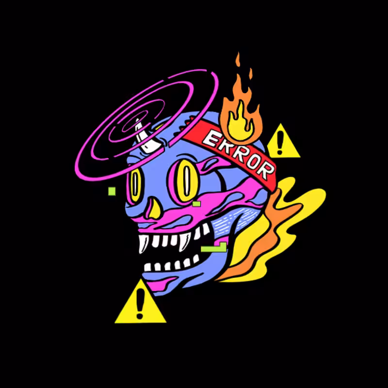Flaming Glitch of Skull